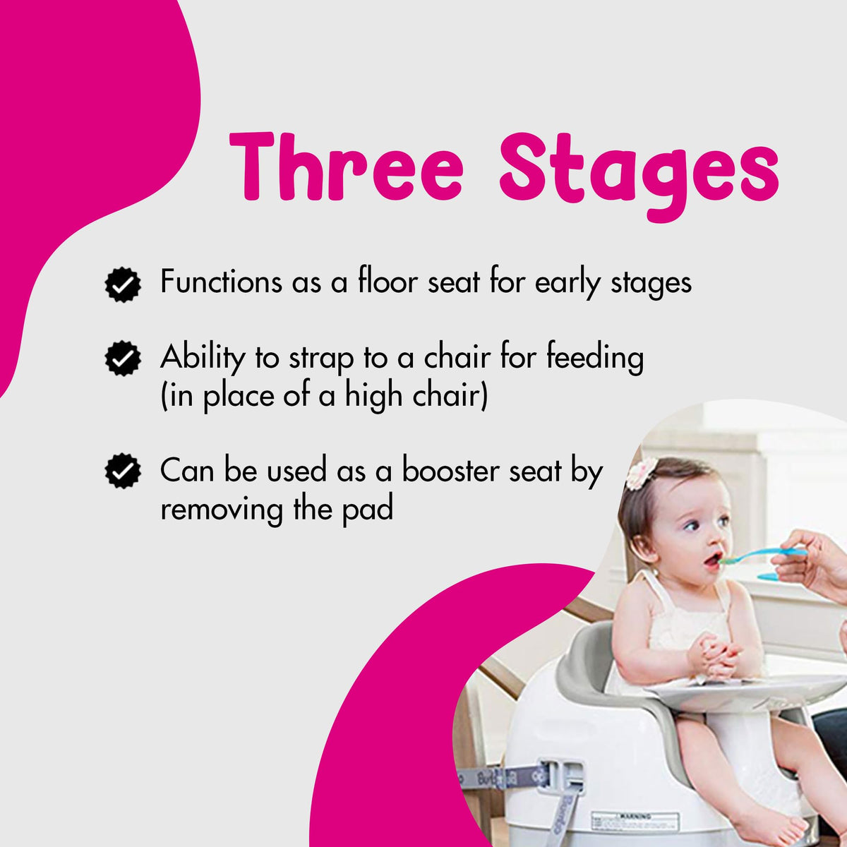 Portable Infant Multi-Seat with Tray, 6 to 36 Months, Taupe Q87938