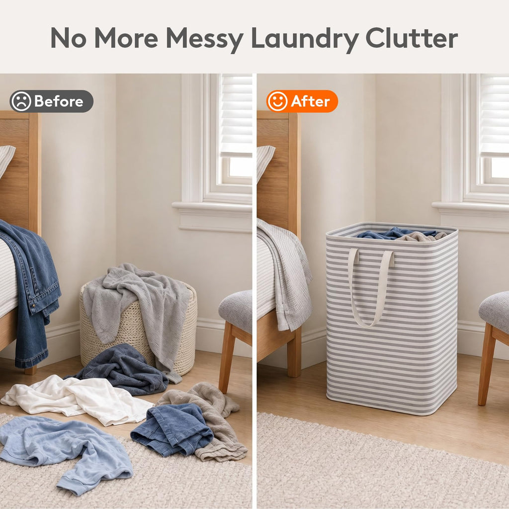 80L 2 Pack Grey Laundry Baskets Z478753