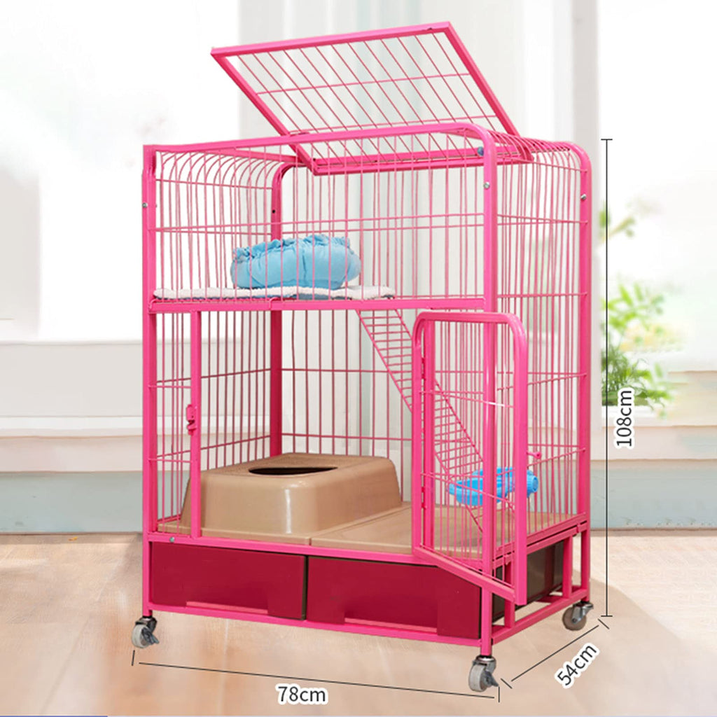 Heavy Duty Metal Dog Crate Cat Cage with Four Wheels P861
