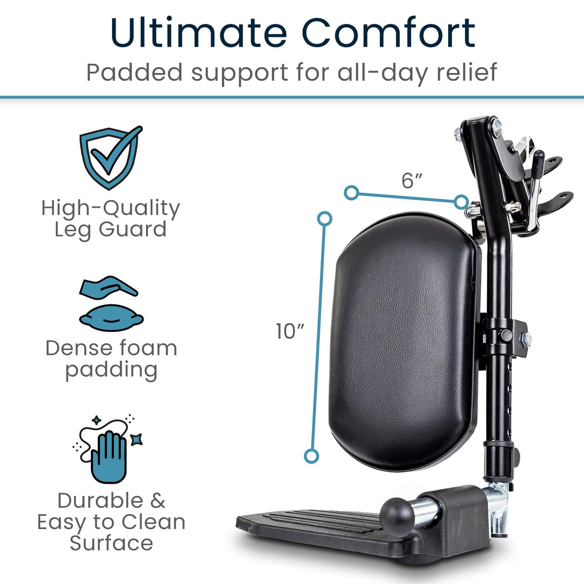 Elevating Wheelchair Footrests with Padded Calf Pads (2 Pack) K56954