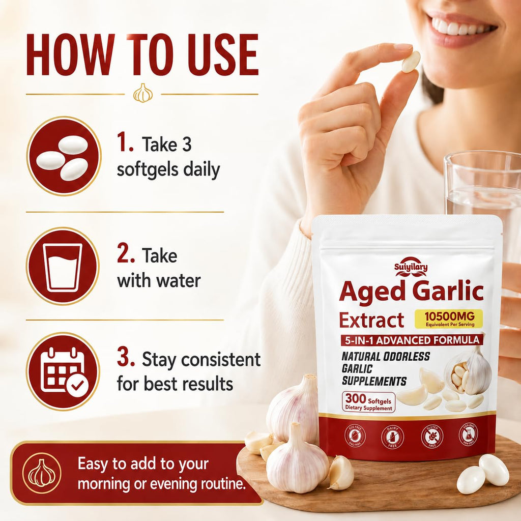 Aged Garlic Extract Supplements, 300 Softgels B54010