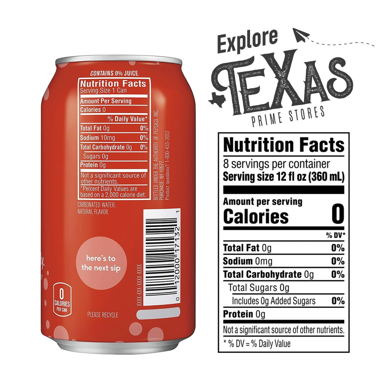 Strawberry Flavored Sparkling Water 12 fl oz Aluminum Can 20-Pack X644