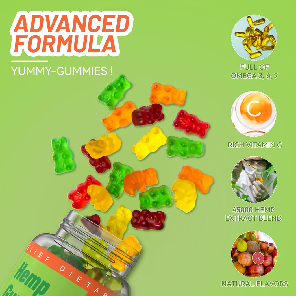 Hemp Gummies 2,000,000 XXL Extra Strength 120 Counts Y70362