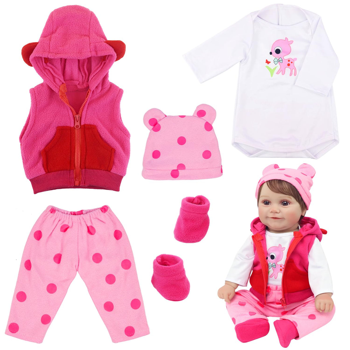 5 Pcs Baby Doll Clothes Set B12019