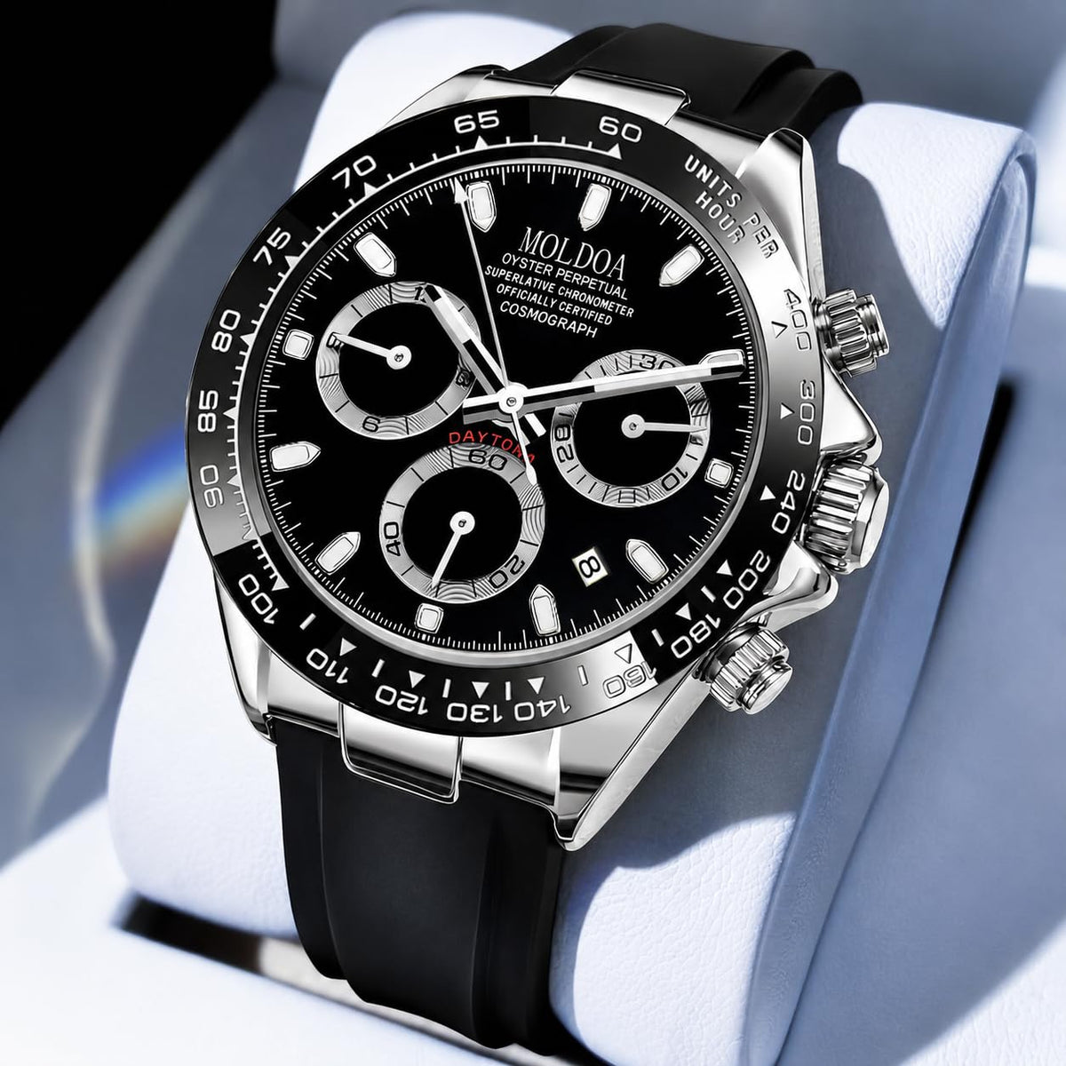 Men's Analog Quartz Chronograph Waterproof Silicone Strap Watch R790572