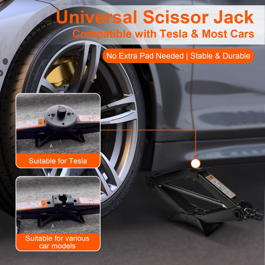 2.5 Ton Scissor Jack with Jack Pads & Tire Repair Kit S215345