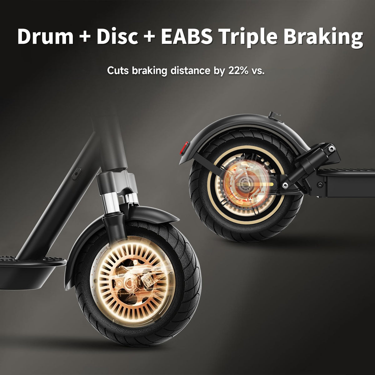 Electric Scooter with Solid Tires, Dual Suspension, Folding G918