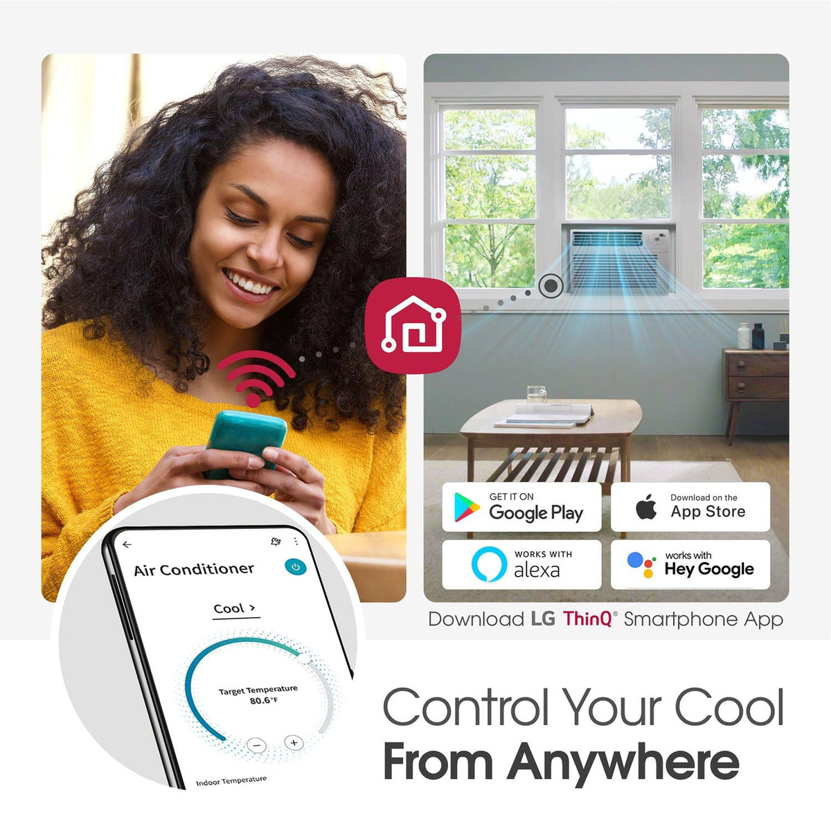 24500 BTU Smart Window Air Conditioner White A506013