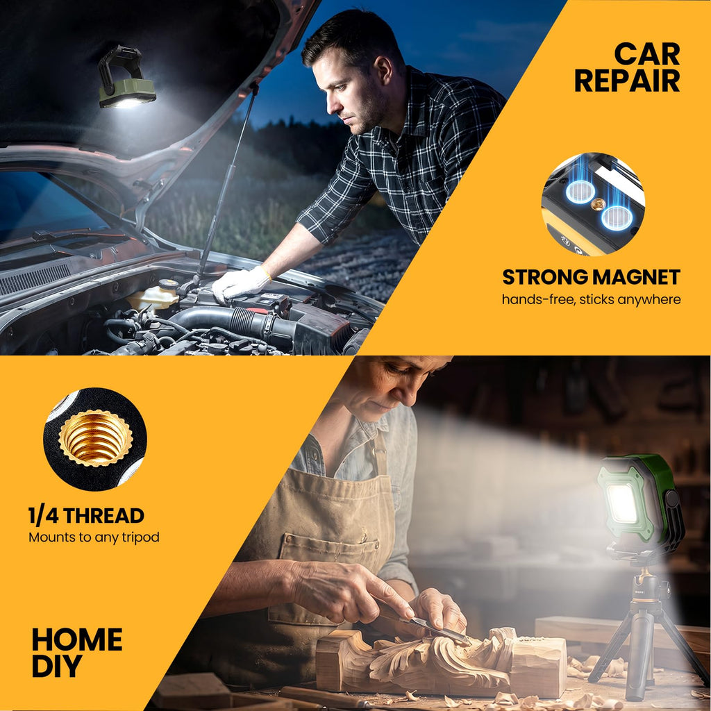 2-Pack 6000mAh Magnetic LED Work Light S695926