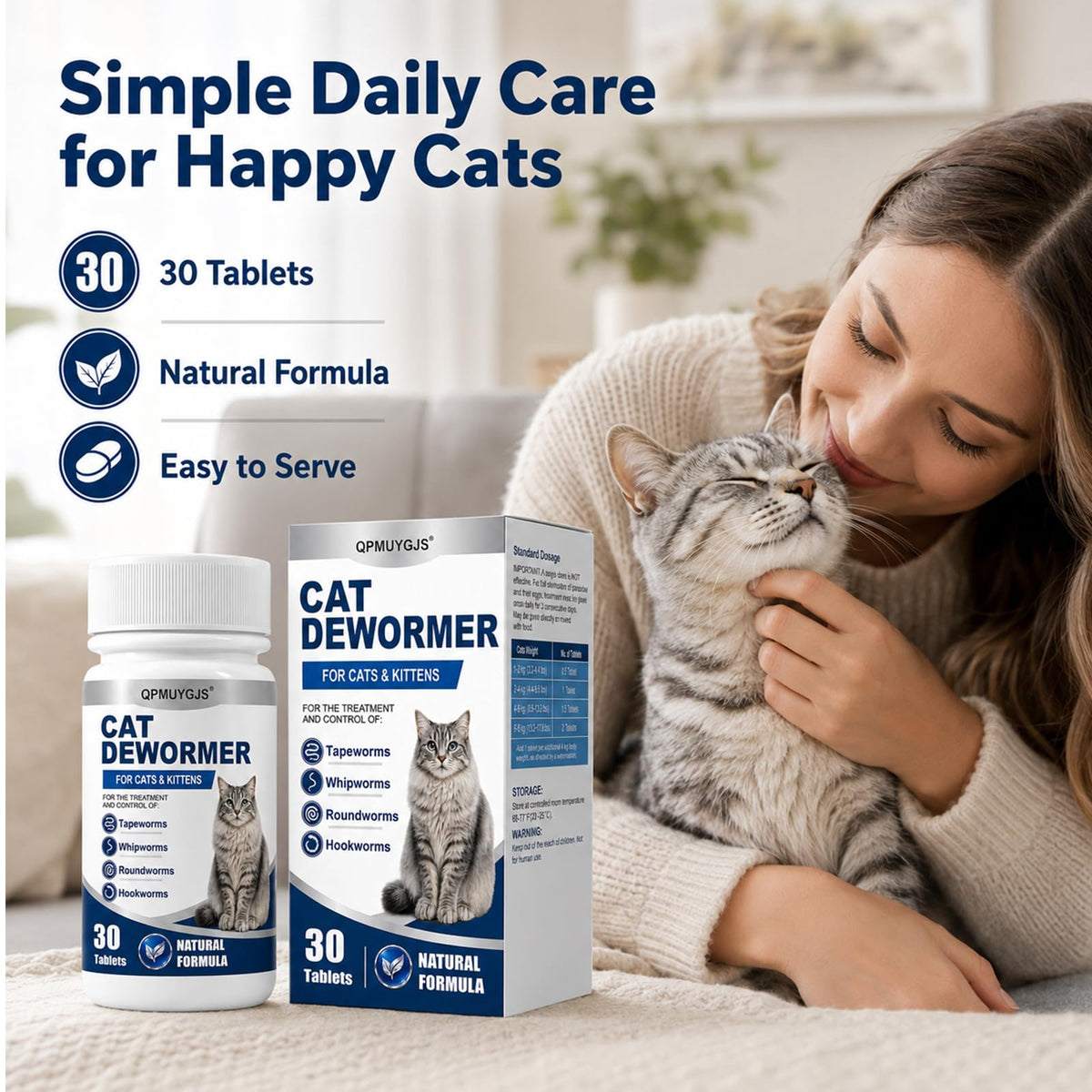 Dewormer for Cats & Kittens 30 Tablets Z788787