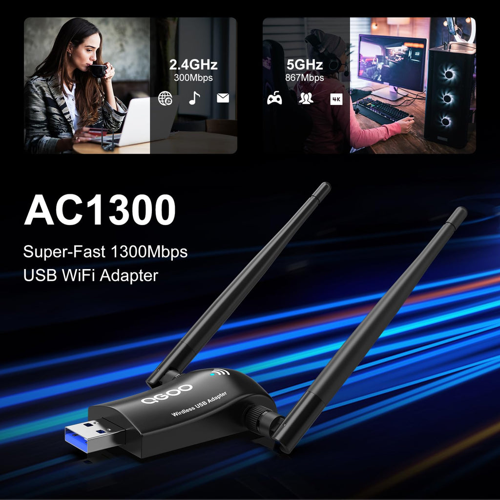 Wireless WiFi Adapter AC1300Mbps USB 3.0 Dual Band S640