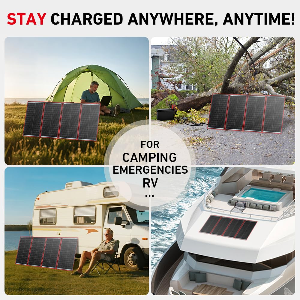 300W Foldable Solar Panel Kit with PWM Controller and USB Ports F68326