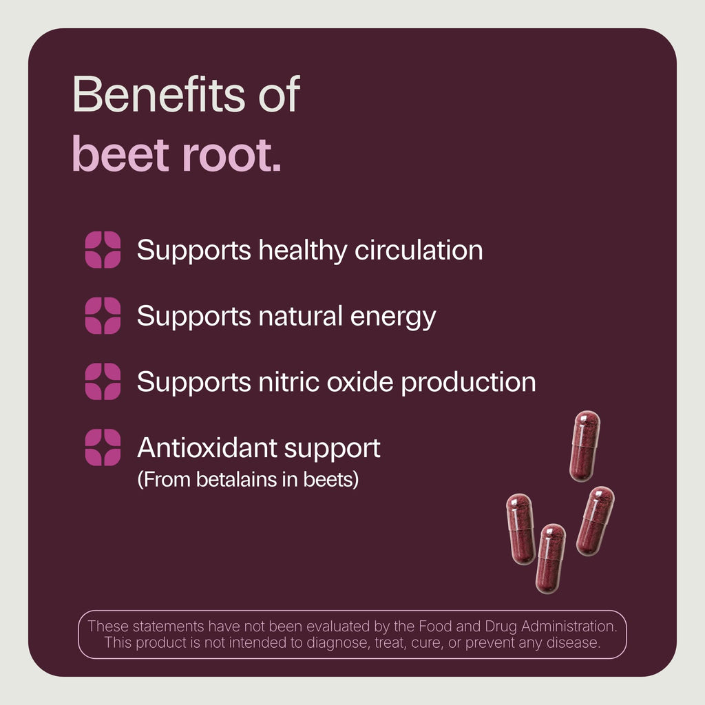 Organic Beet Root Capsules 1300mg 60ct Y701