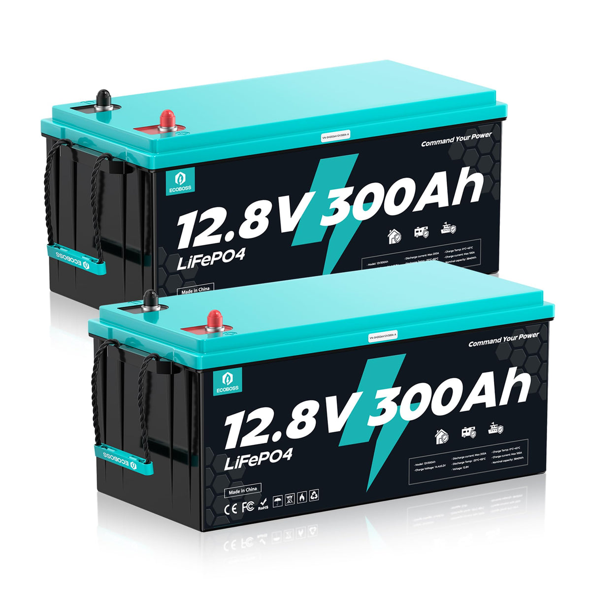 12V 300Ah LiFePO4 Deep Cycle Lithium Battery T1054
