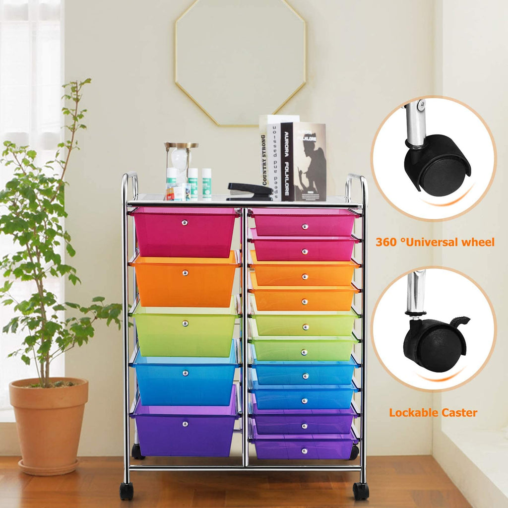 15 Drawer Rolling Storage Cart with Wheels B99954