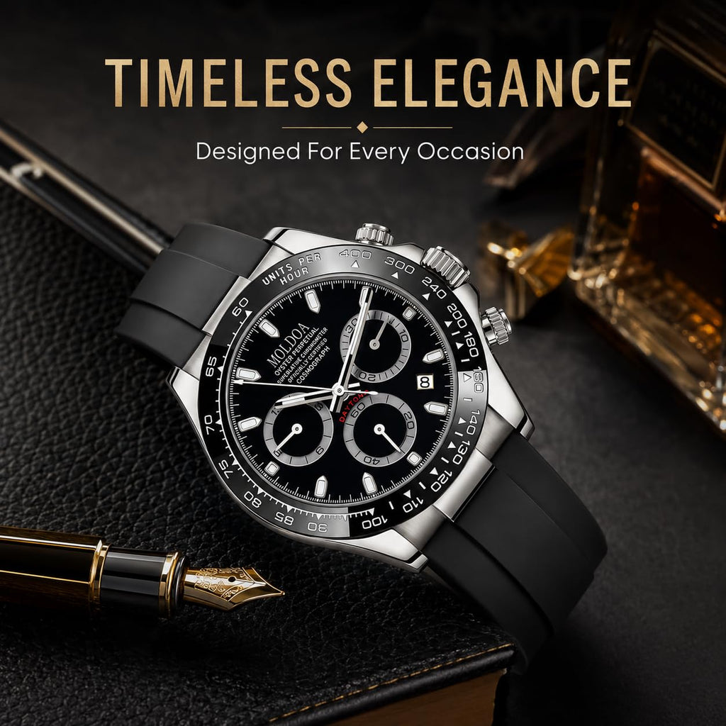 Men's Analog Quartz Chronograph Waterproof Silicone Strap Watch R790572