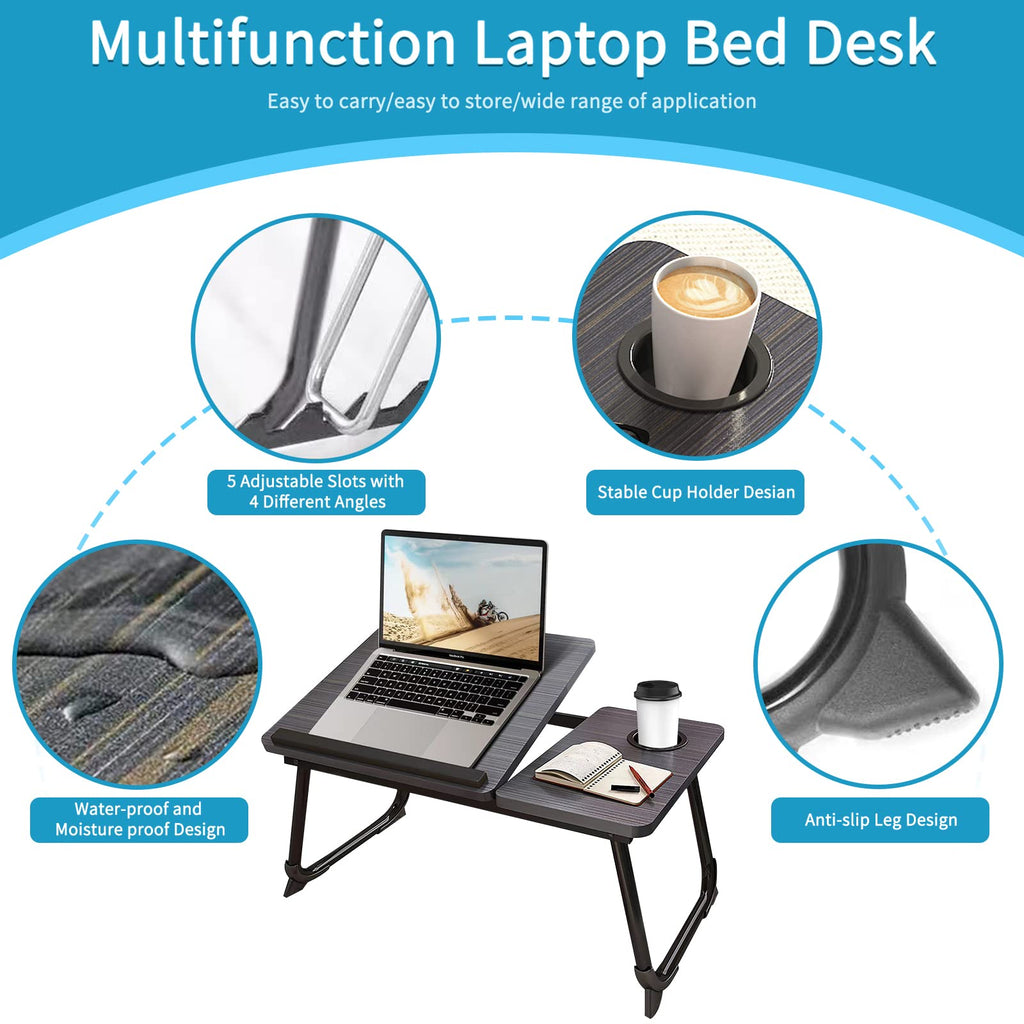 White Laptop Desk with Cup Holder X301