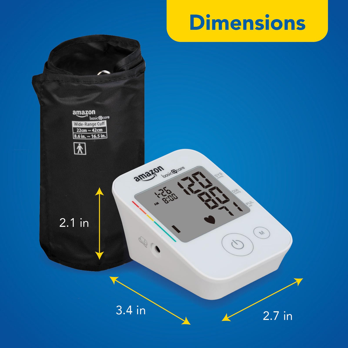 Blood Pressure Monitor with Wide Range Arm Cuff M874681