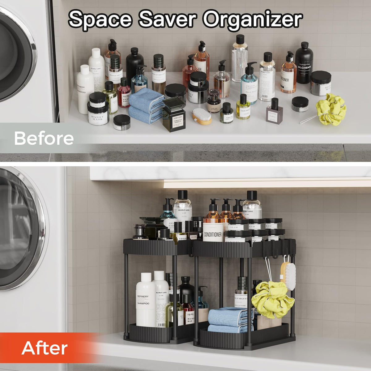 2 Packs Under Sink Pull-Out Storage Organizers C7657