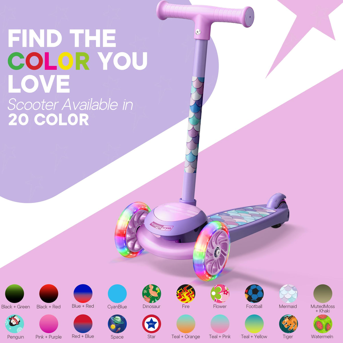 3 Wheel Light Up LED Scooter for Kids L396