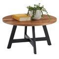 Round Wood Top Metal Base Coffee Table G7097