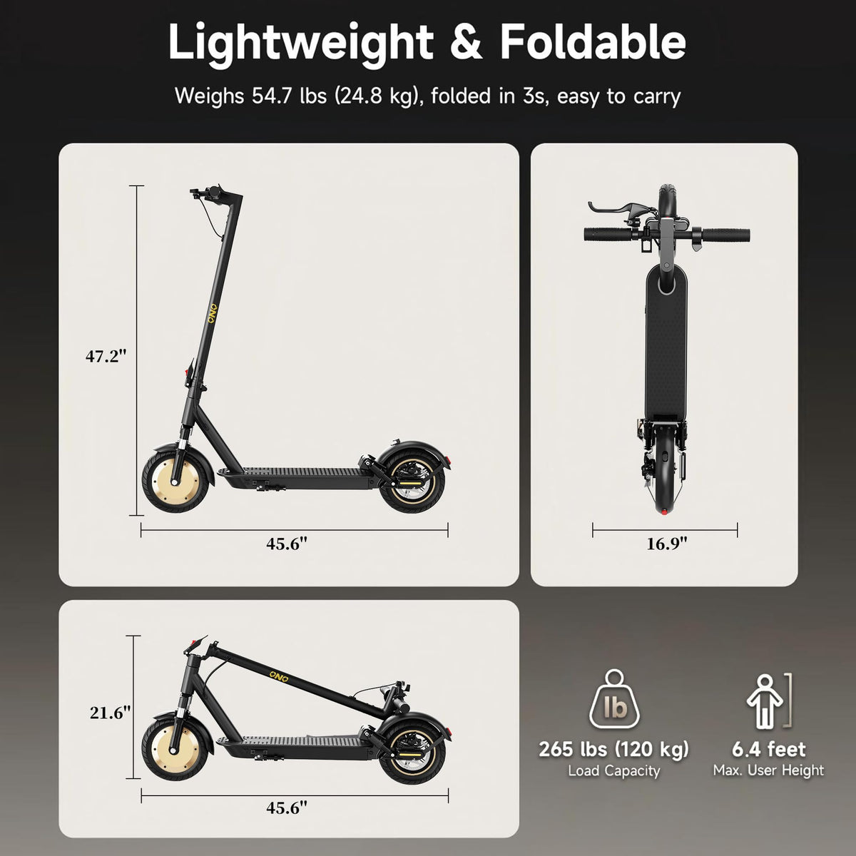 Electric Scooter with Solid Tires, Dual Suspension, Folding G918