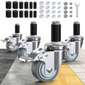 3 Inch Expanding Stem Locking Swivel Casters Set of 4 T868976