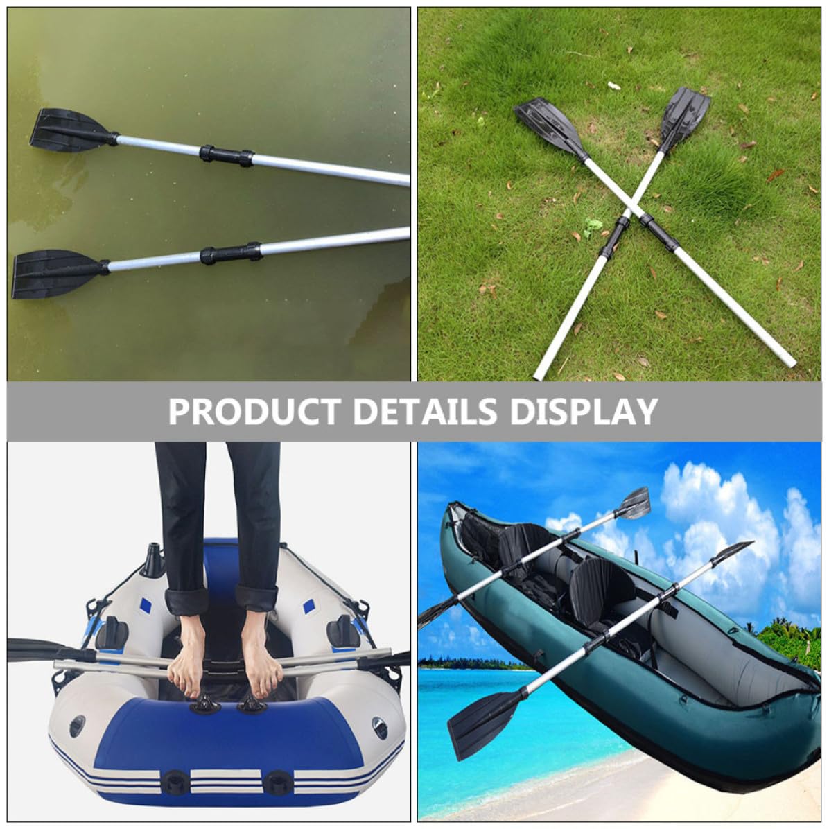 2pcs Adjustable Aluminum Alloy Kayak Paddles I585