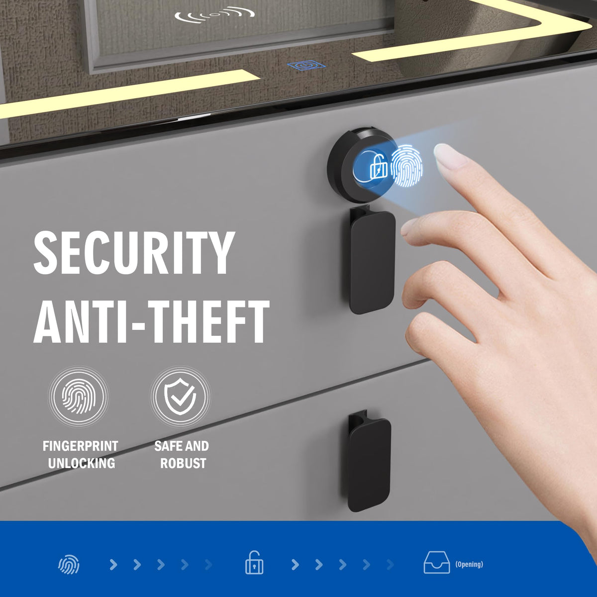 Fingerprint Lock Drawer Nightstand U366669