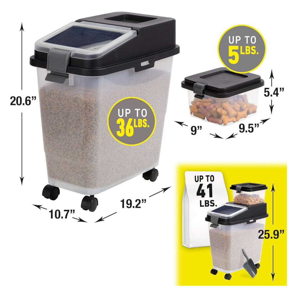 Airtight Dog Food Storage Container with Treat Container and Scoop A45302