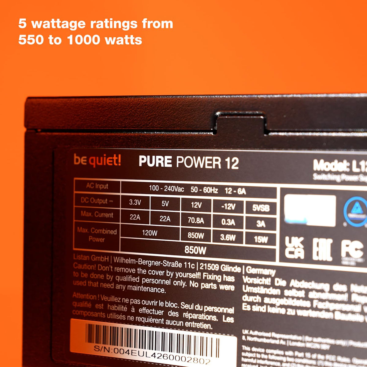 750W 80 Plus Gold ATX 3.1 Power Supply O1927