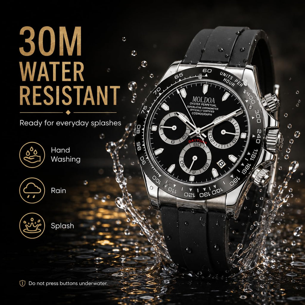 Men's Analog Quartz Chronograph Waterproof Silicone Strap Watch R790572