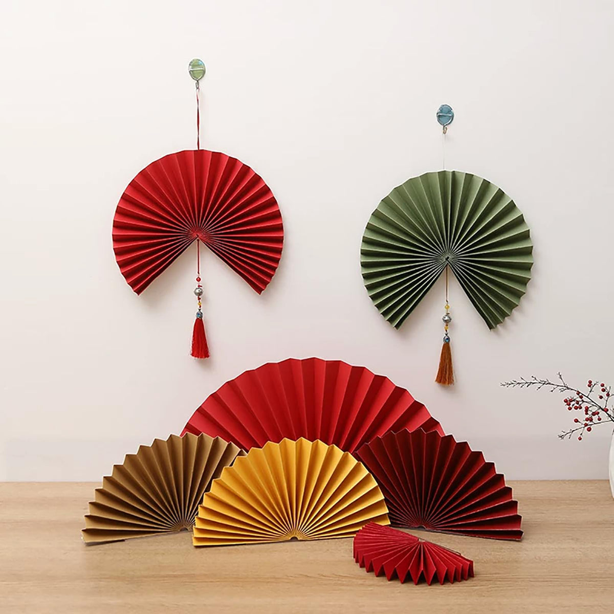 Folding Paper Fan Burnt Orange 39" X4860