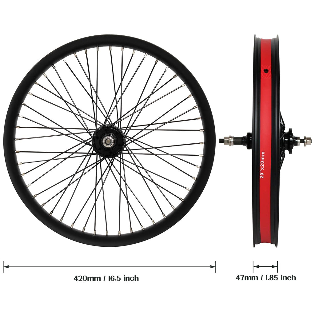 20"/26" Heavy Duty Bike Wheelset, Front and Rear, 12 Gauge 48 Spokes, Double Wall Aluminum Alloy Disc Brake MTB Z538595