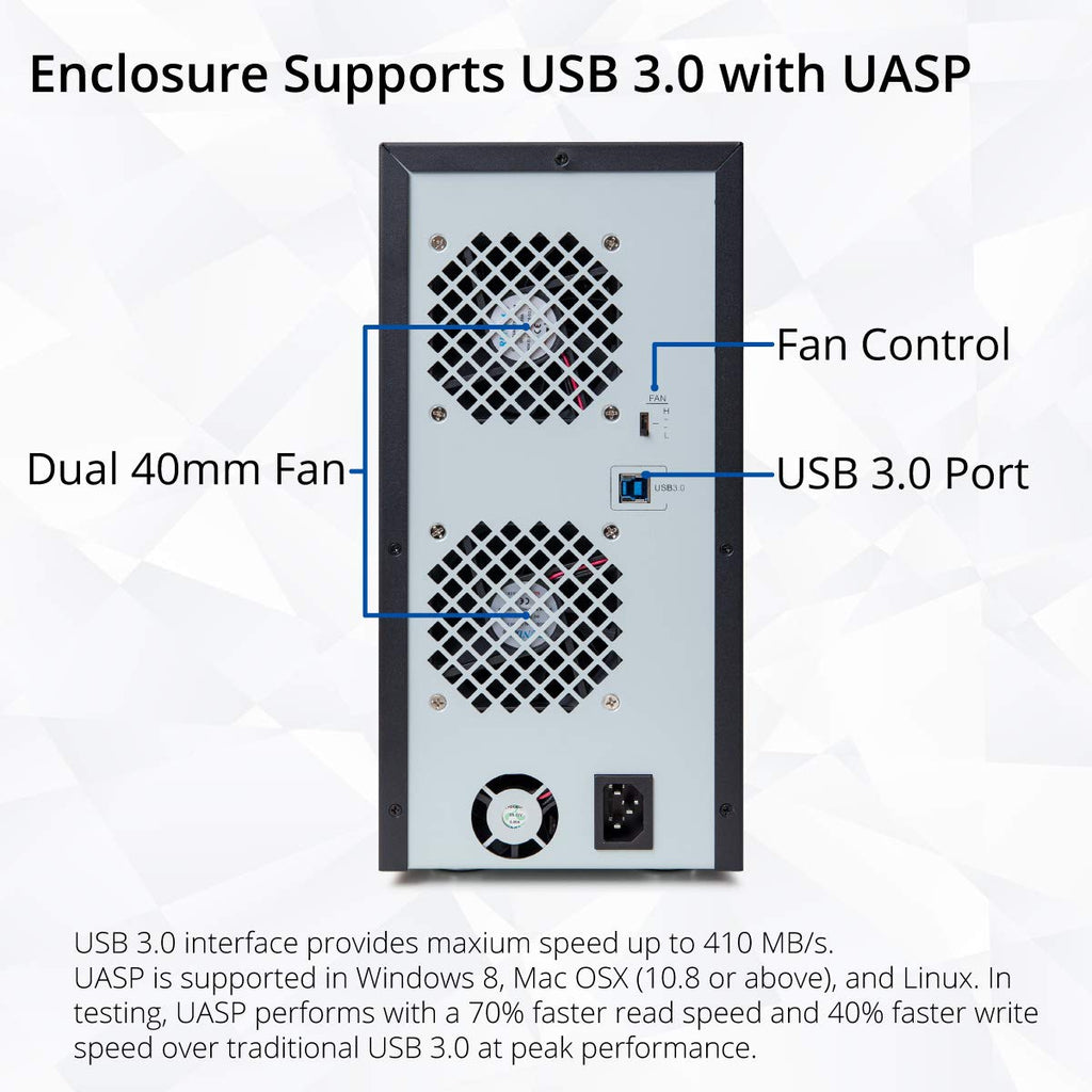 8-Bay Black Hard Drive Enclosure V427