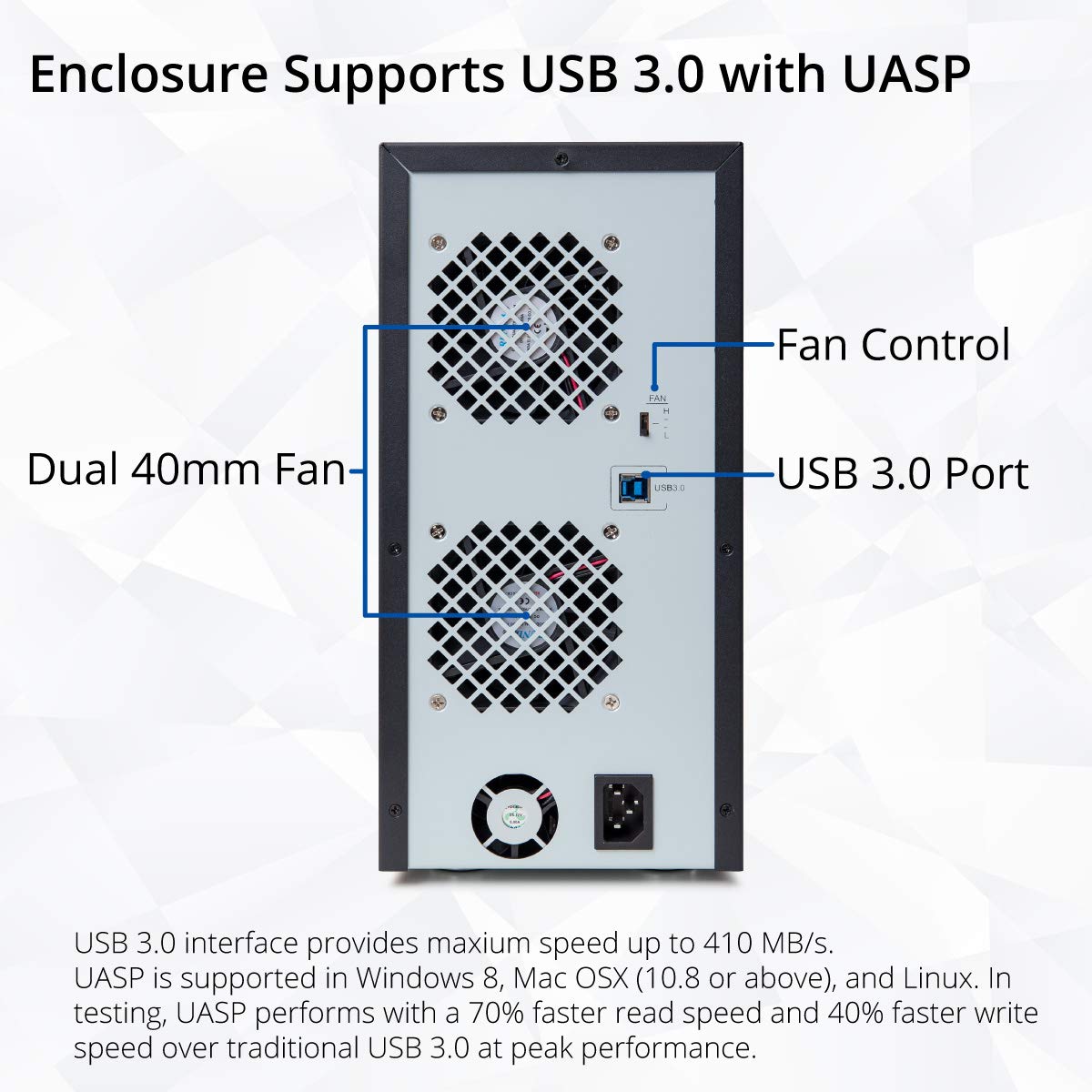 8-Bay Black Hard Drive Enclosure V427