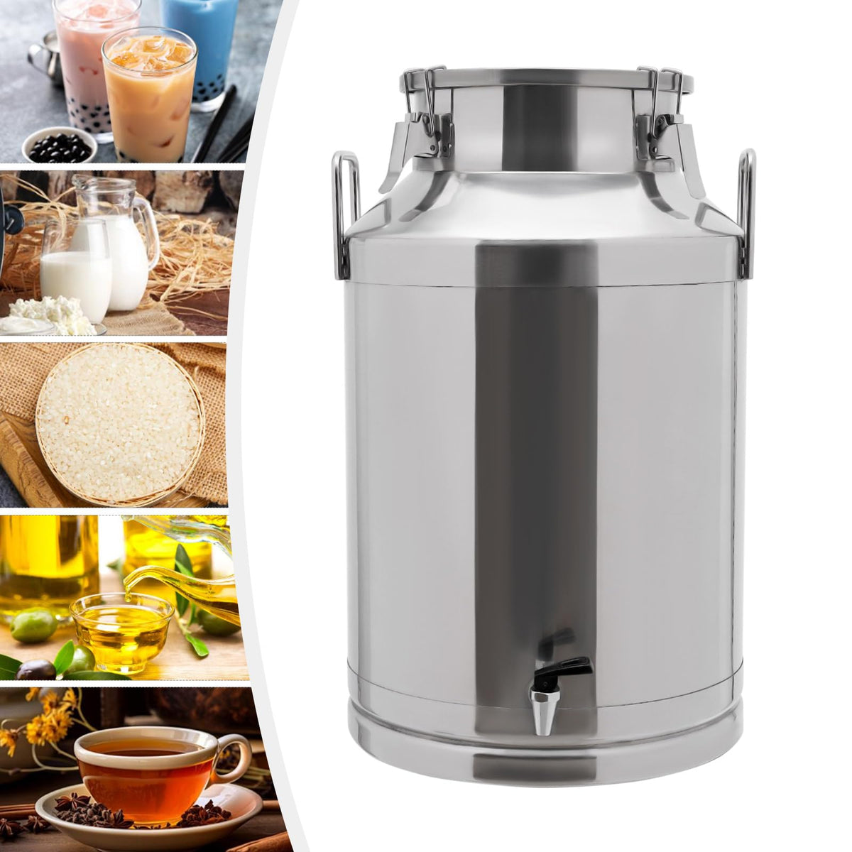 60L Stainless Steel Milk Can with Faucet O339158