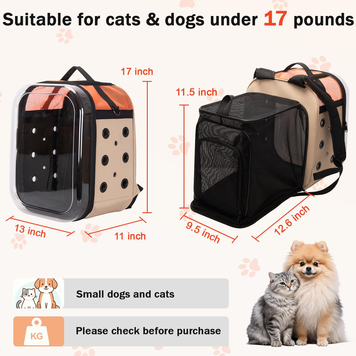 Large Breathable Cat Backpack Carrier D33945