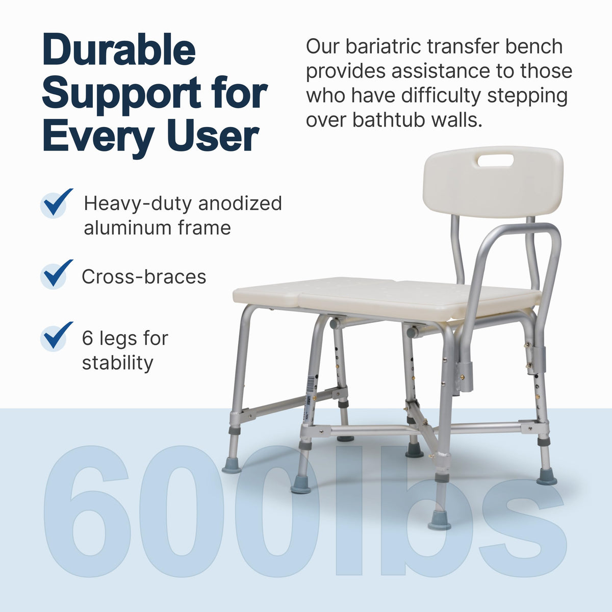 Heavy-Duty Bariatric Tub Transfer Bench H6594