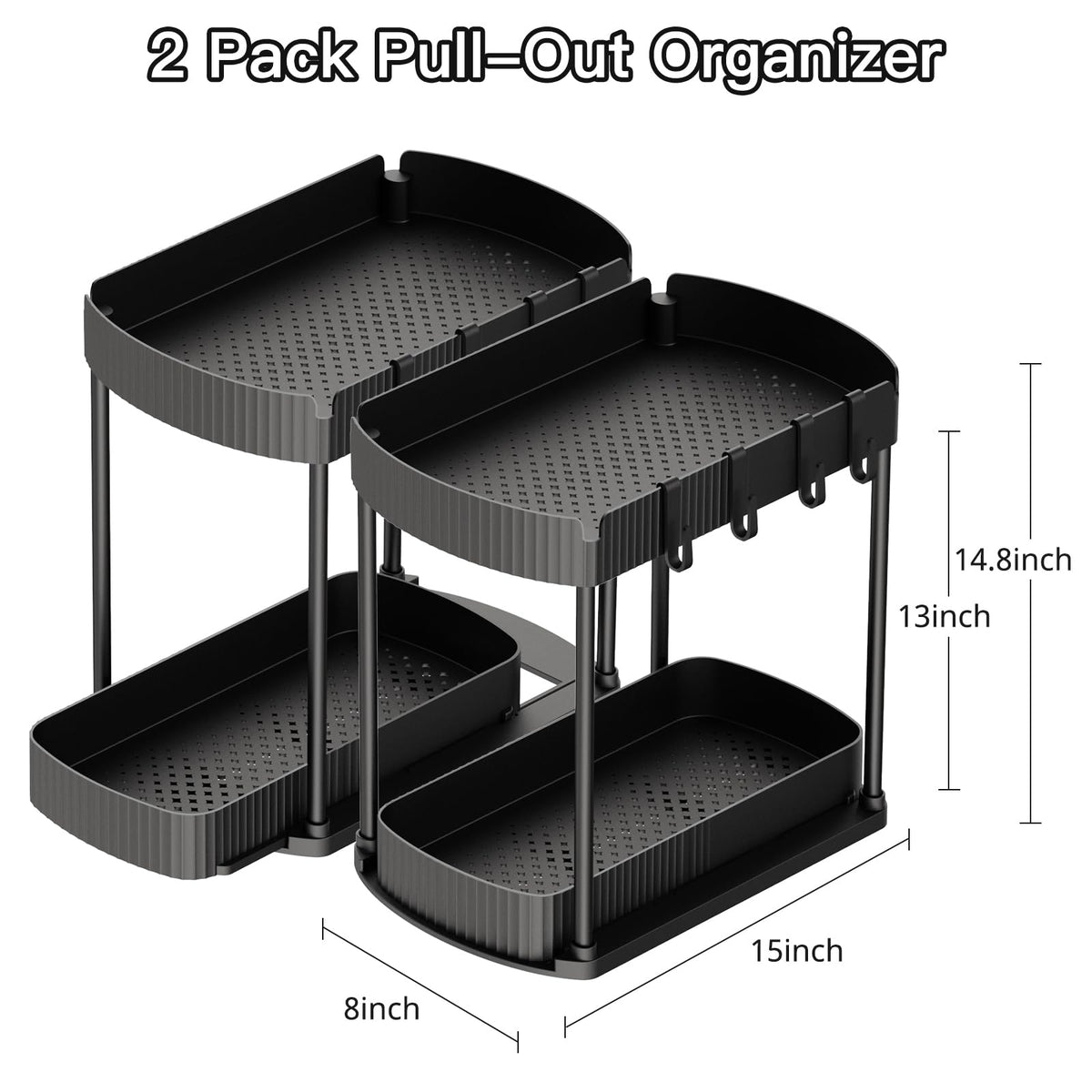 2 Packs Under Sink Pull-Out Storage Organizers C7657