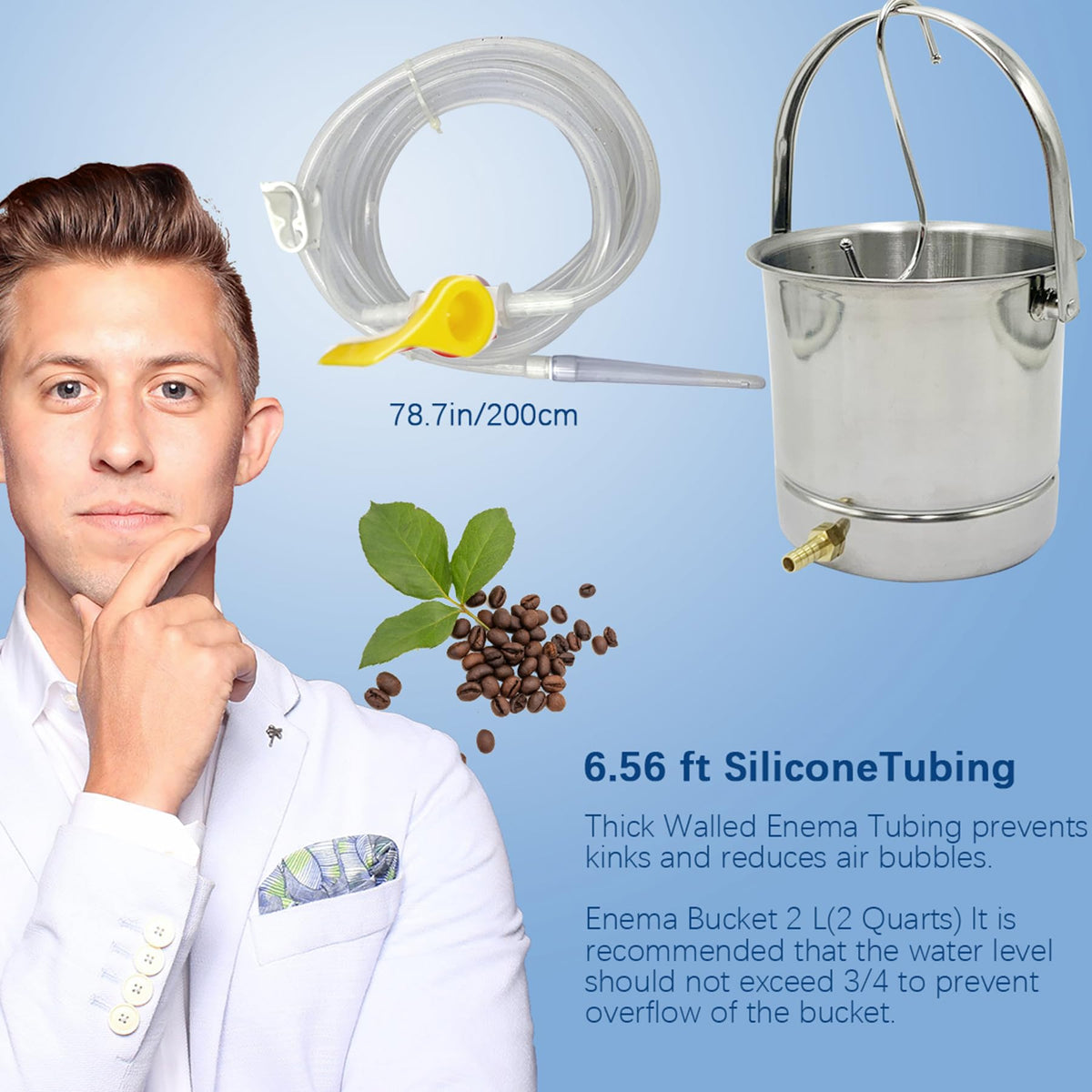 Coffee Enema Bucket Kit Stainless Steel 1.8 Quart E6512