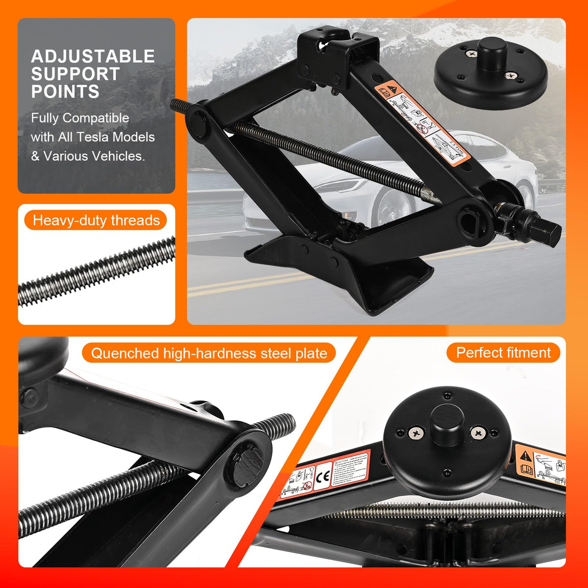 2.5 Ton Scissor Jack with Jack Pads & Tire Repair Kit S215345