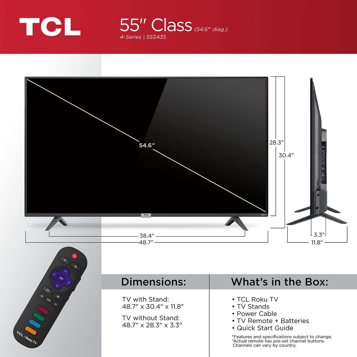 55" 4K UHD HDR Smart TV D769