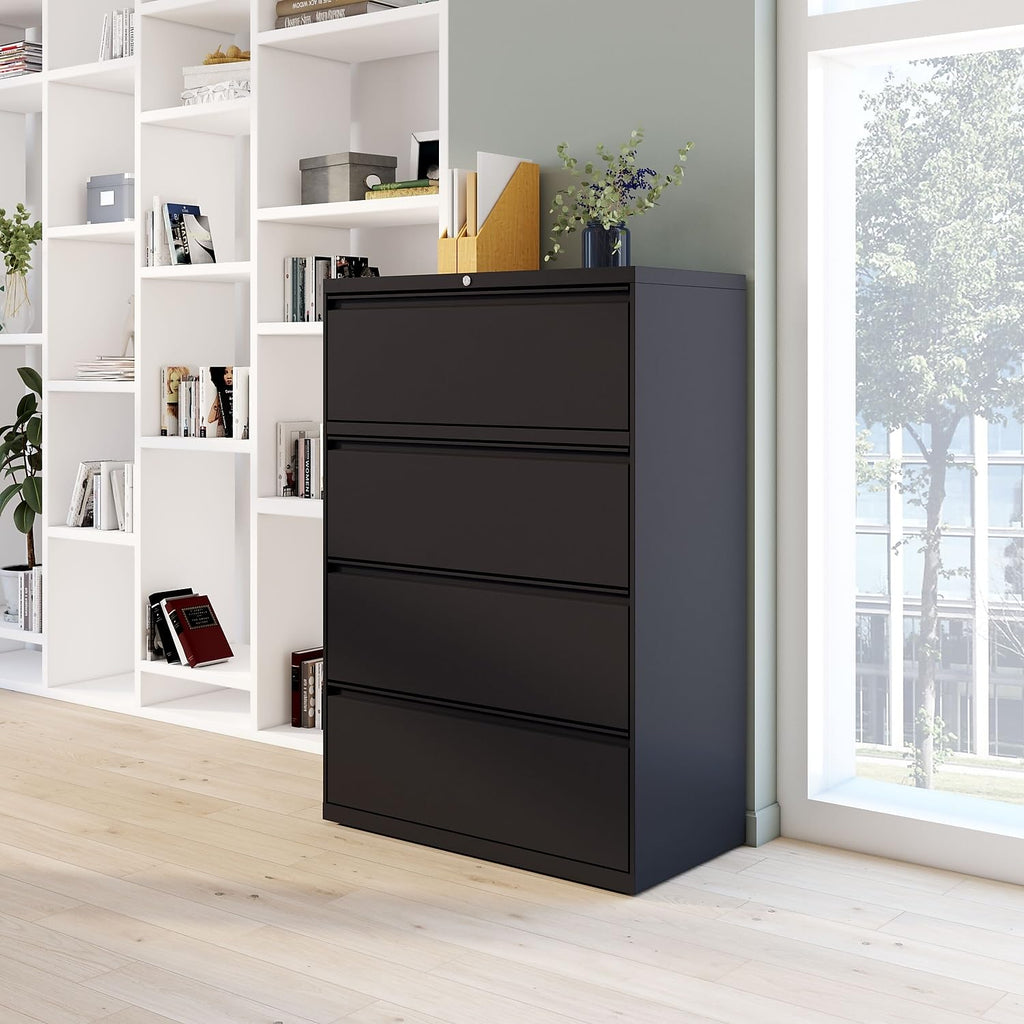 4 Drawer Black Lateral File Cabinet G8805