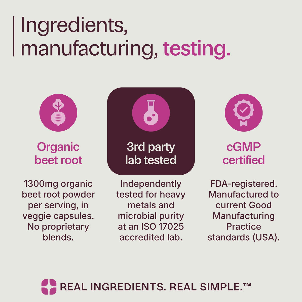 Organic Beet Root Capsules 1300mg 60ct Y701