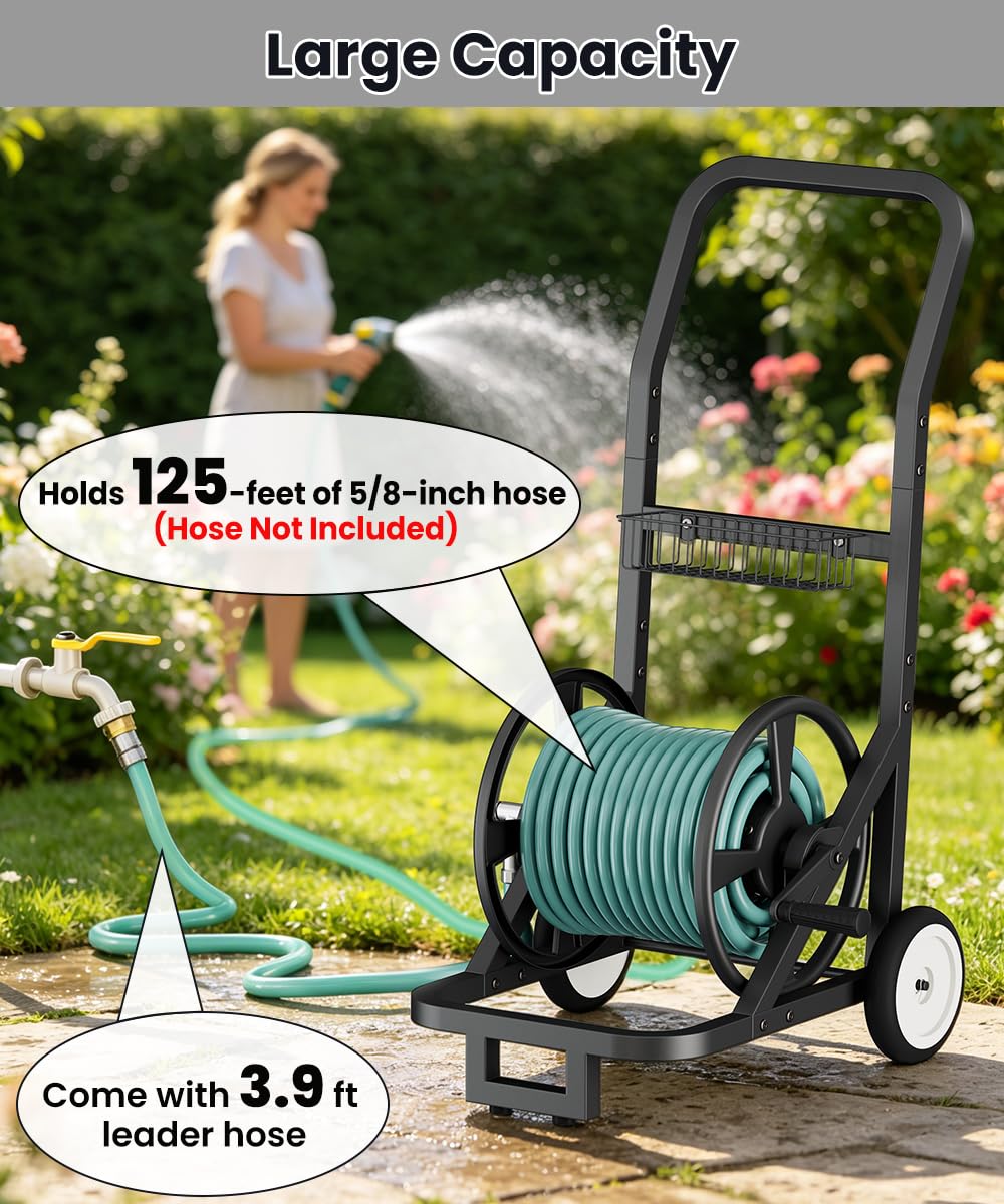 Garden Hose Reel Cart with Wheels M728
