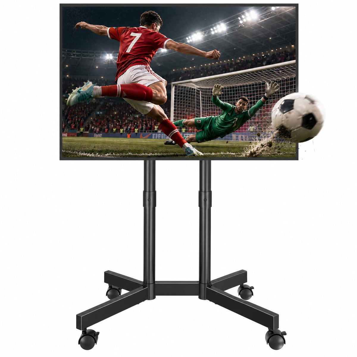 Black Rolling TV Stand for 32-75 Inch TVs H528658