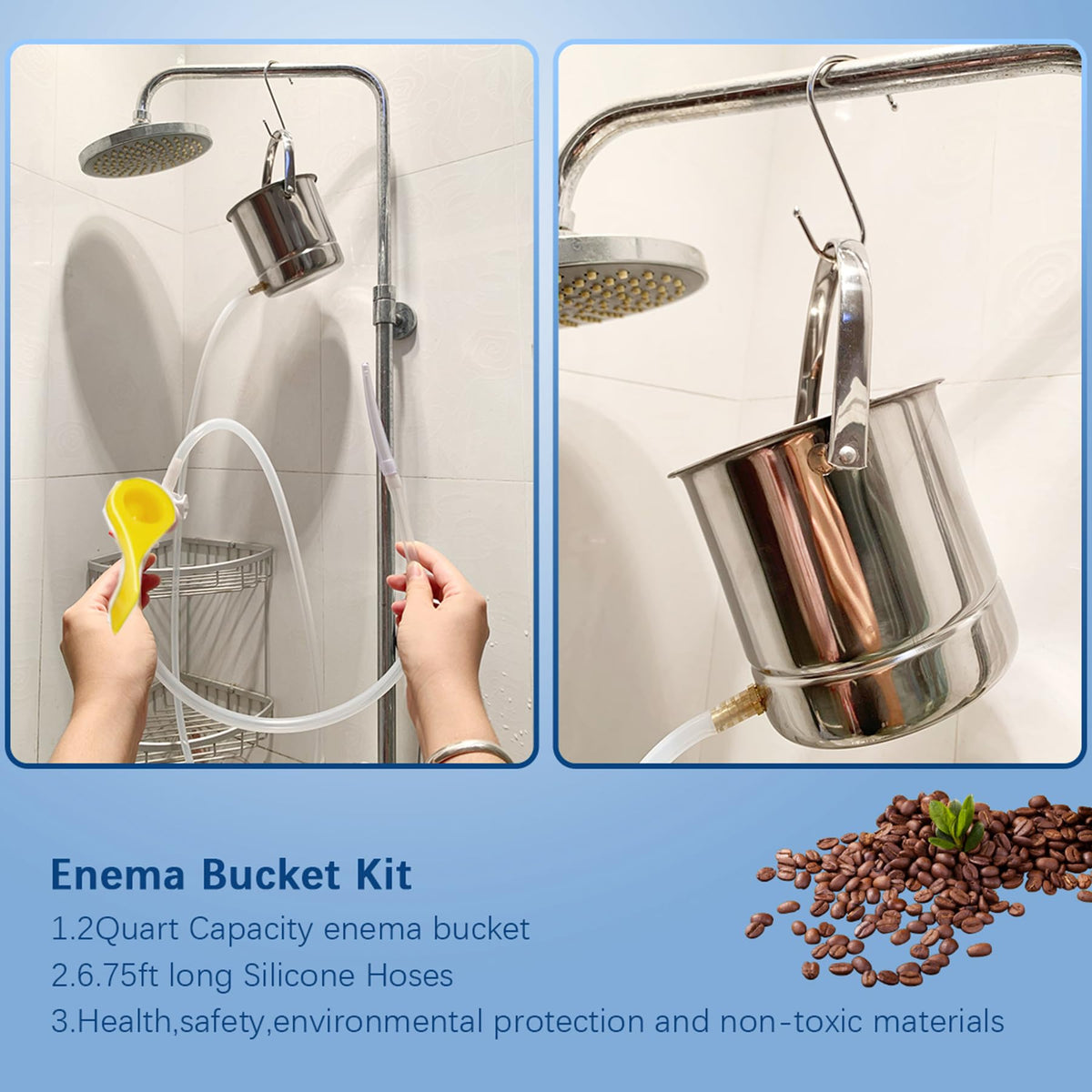 Coffee Enema Bucket Kit Stainless Steel 1.8 Quart E6512