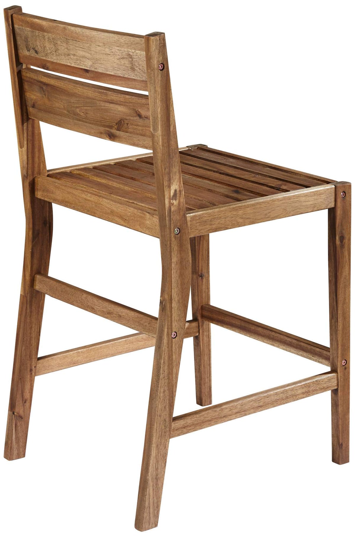 Acacia Wood Outdoor Bar Stools Set of 2 Brown 24" High M273928