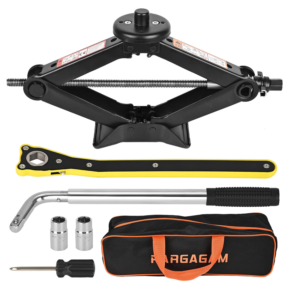 2.5 Ton Scissor Jack with Jack Pads & Tire Repair Kit S215345